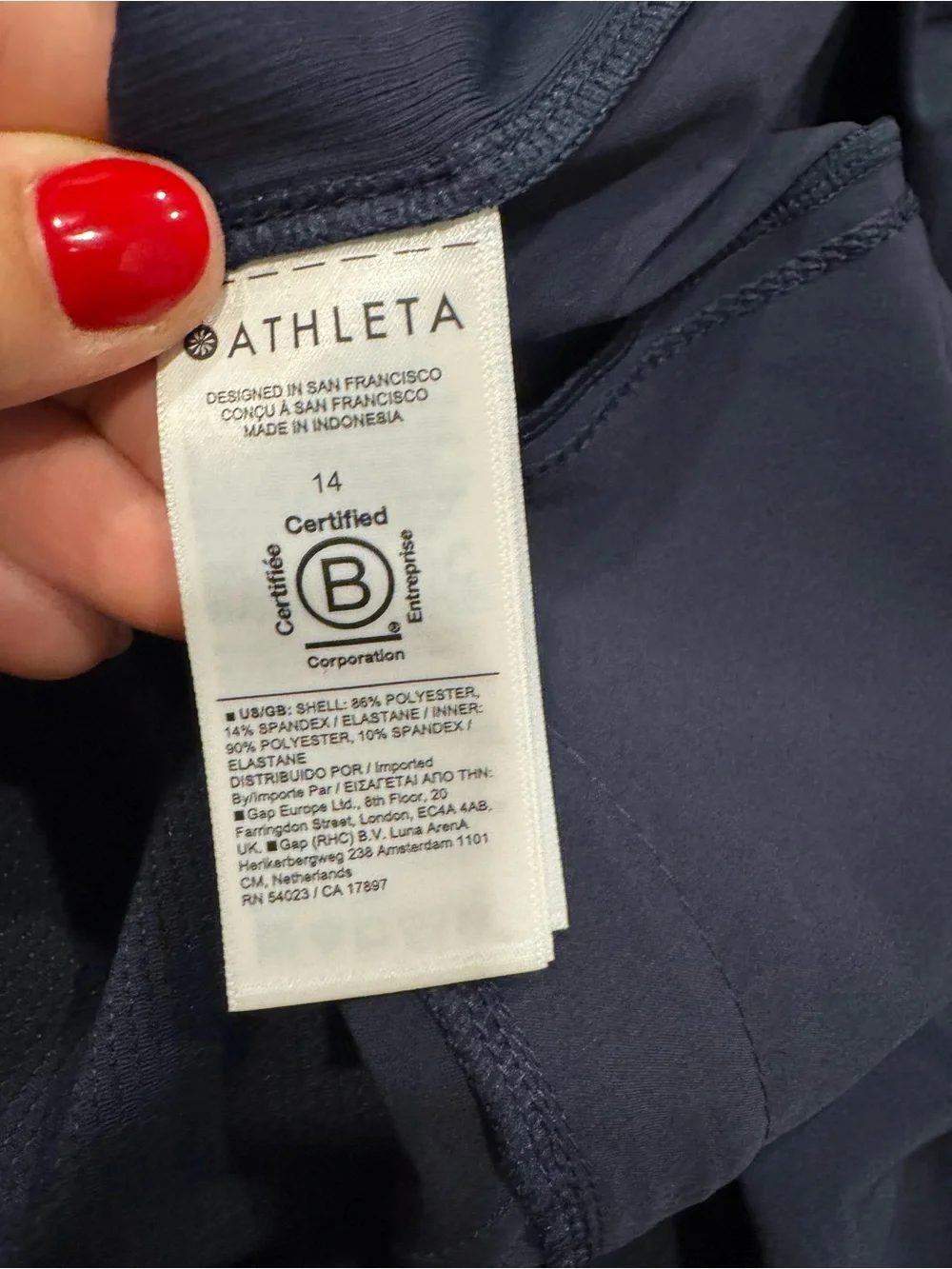 NWT Athleta Brooklyn Skort 16” in Navy Blue Size 14 - Picture 7 of 7